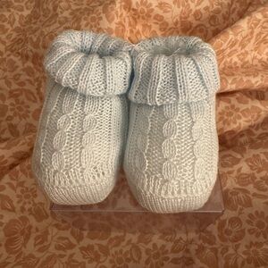 Ralph Lauren Light Blue Knit Baby Slippers